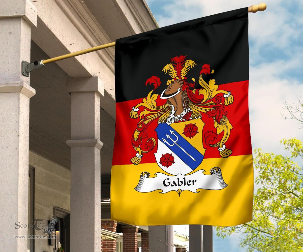 ScotsTee Shop Germans Gabler Coat of Arms on Germany Flag Garden Flag/ House Flag