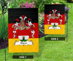 ScotsTee Shop Germans Durer - Durer Coat of Arms on Germany Flag Garden Flag/ House Flag