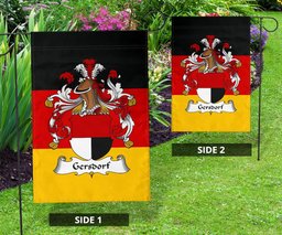 ScotsTee Shop Germans Gersdorf Coat of Arms on Germany Flag Garden Flag/ House Flag
