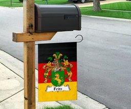 ScotsTee Shop Germans Fritz Coat of Arms on Germany Flag Garden Flag/ House Flag
