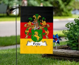ScotsTee Shop Germans Fritz Coat of Arms on Germany Flag Garden Flag/ House Flag