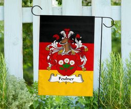 ScotsTee Shop Germans Feulner Coat of Arms on Germany Flag Garden Flag/ House Flag