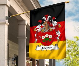 ScotsTee Shop Germans Feulner Coat of Arms on Germany Flag Garden Flag/ House Flag