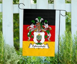 ScotsTee Shop Germans Fahrenholz Coat of Arms on Germany Flag Garden Flag/ House Flag