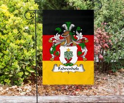 ScotsTee Shop Germans Fahrenholz Coat of Arms on Germany Flag Garden Flag/ House Flag