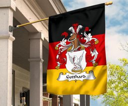 ScotsTee Shop Germans Gotthard Coat of Arms on Germany Flag Garden Flag/ House Flag