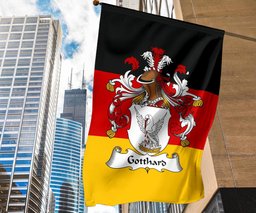 ScotsTee Shop Germans Gotthard Coat of Arms on Germany Flag Garden Flag/ House Flag