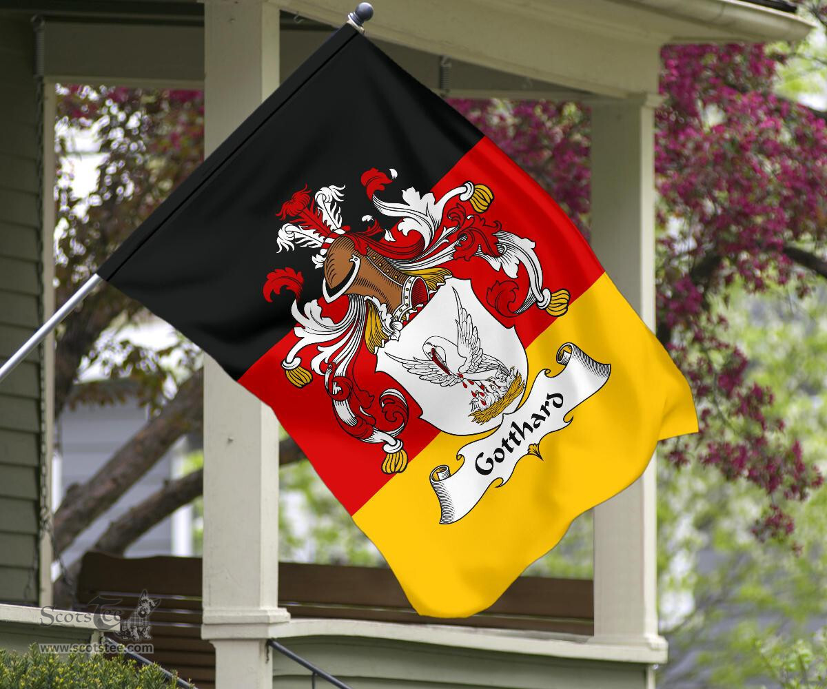 ScotsTee Shop Germans Gotthard Coat of Arms on Germany Flag Garden Flag/ House Flag