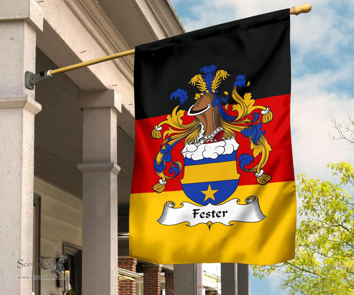 ScotsTee Shop Germans Fester Coat of Arms on Germany Flag Garden Flag/ House Flag