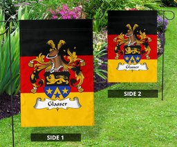 ScotsTee Shop Germans Glasser Coat of Arms on Germany Flag Garden Flag/ House Flag