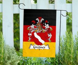 ScotsTee Shop Germans Greiner Coat of Arms on Germany Flag Garden Flag/ House Flag