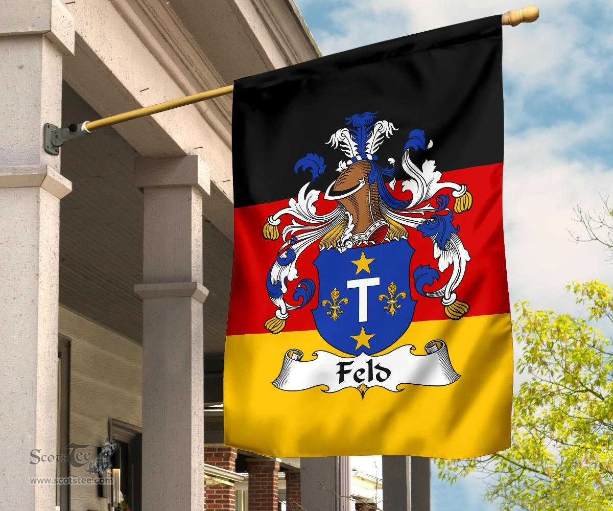 ScotsTee Shop Germans Feld Coat of Arms on Germany Flag Garden Flag/ House Flag