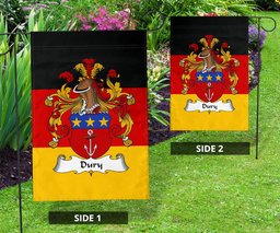 ScotsTee Shop Germans Dury Coat of Arms on Germany Flag Garden Flag/ House Flag