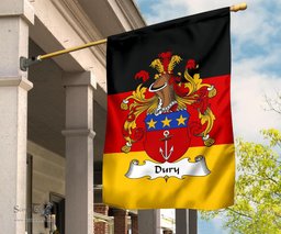 ScotsTee Shop Germans Dury Coat of Arms on Germany Flag Garden Flag/ House Flag