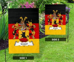ScotsTee Shop Germans Gessel Coat of Arms on Germany Flag Garden Flag/ House Flag