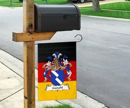 ScotsTee Shop Germans Ganahl Coat of Arms on Germany Flag Garden Flag/ House Flag