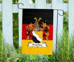ScotsTee Shop Germans Feuchter Coat of Arms on Germany Flag Garden Flag/ House Flag