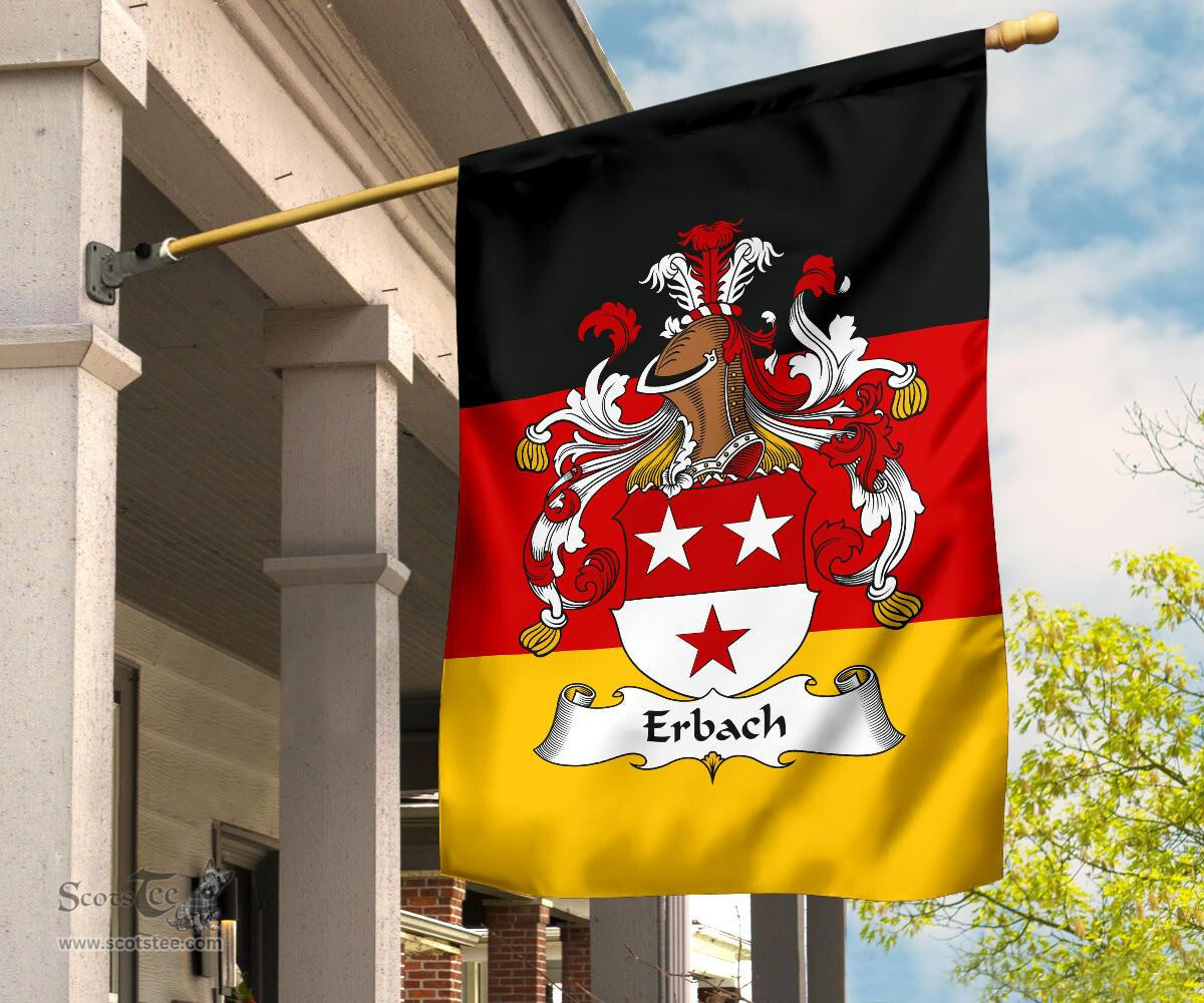 ScotsTee Shop Germans Erbach Coat of Arms on Germany Flag Garden Flag/ House Flag