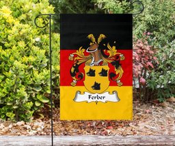 ScotsTee Shop Germans Ferber Coat of Arms on Germany Flag Garden Flag/ House Flag