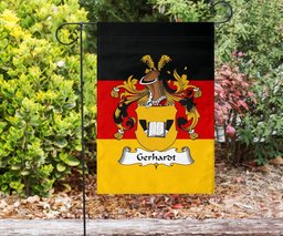 ScotsTee Shop Germans Gerhardt Coat of Arms on Germany Flag Garden Flag/ House Flag