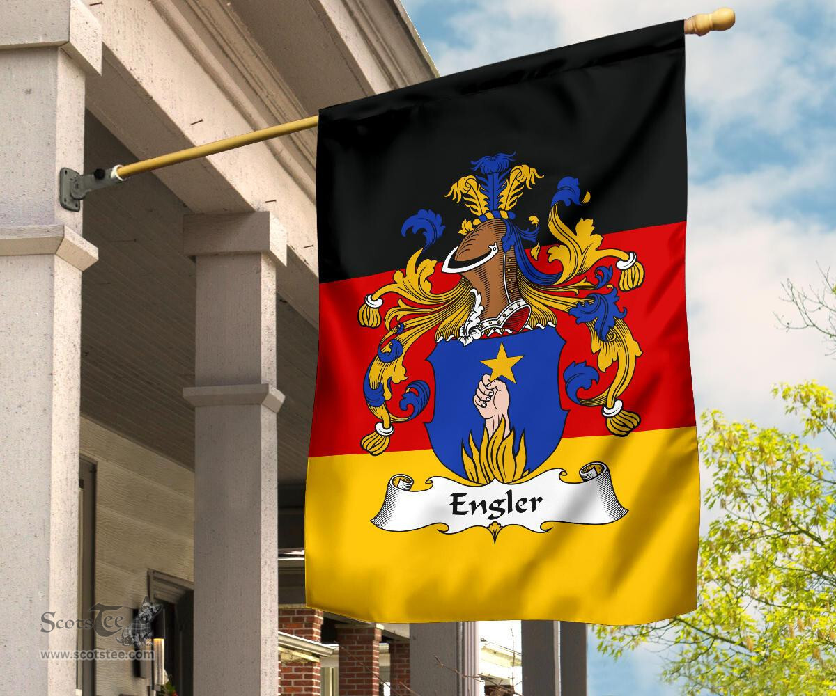 ScotsTee Shop Germans Engler Coat of Arms on Germany Flag Garden Flag/ House Flag