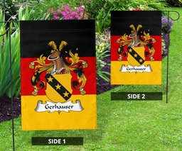 ScotsTee Shop Germans Gerhauser Coat of Arms on Germany Flag Garden Flag/ House Flag