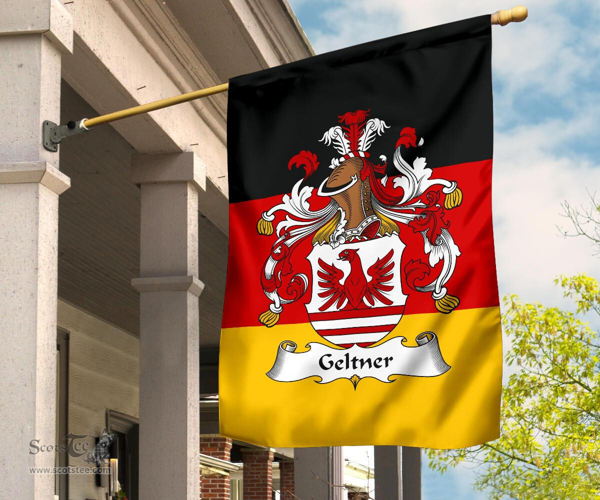 ScotsTee Shop Germans Geltner Coat of Arms on Germany Flag Garden Flag/ House Flag