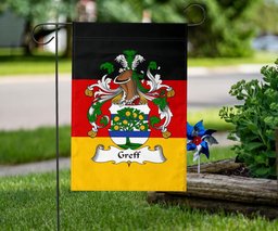 ScotsTee Shop Germans Greff Coat of Arms on Germany Flag Garden Flag/ House Flag