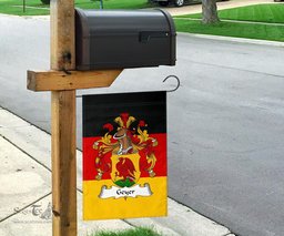 ScotsTee Shop Germans Geyer Coat of Arms on Germany Flag Garden Flag/ House Flag