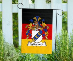 ScotsTee Shop Germans Goldschmid Coat of Arms on Germany Flag Garden Flag/ House Flag