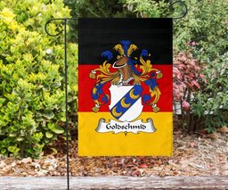 ScotsTee Shop Germans Goldschmid Coat of Arms on Germany Flag Garden Flag/ House Flag