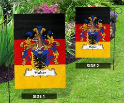 ScotsTee Shop Germans Huber Coat of Arms on Germany Flag Garden Flag/ House Flag