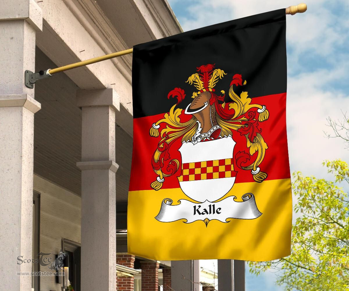 ScotsTee Shop Germans Kalle Coat of Arms on Germany Flag Garden Flag/ House Flag