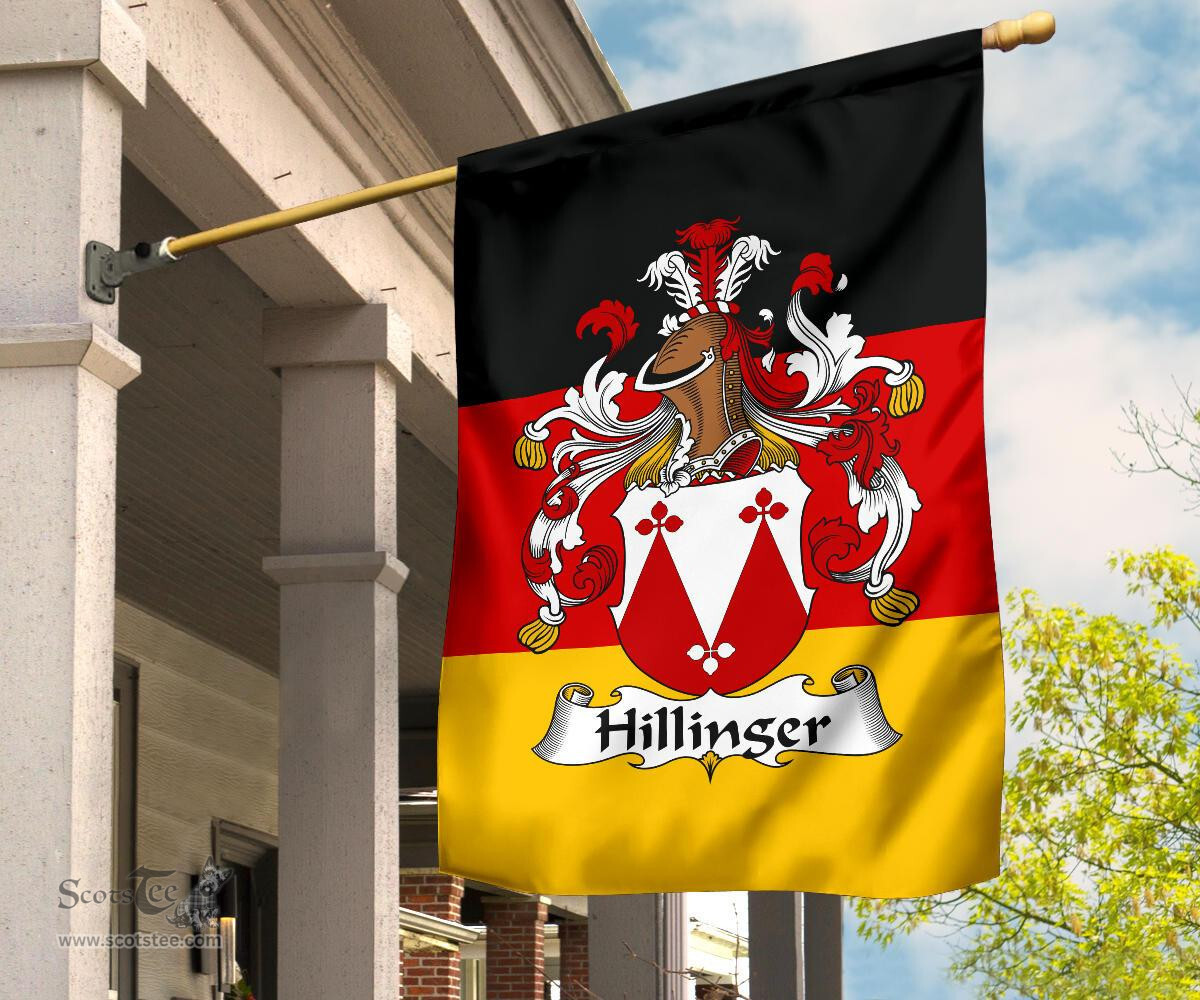 ScotsTee Shop Germans Hillinger Coat of Arms on Germany Flag Garden Flag/ House Flag