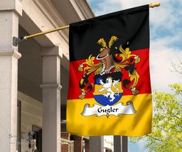 ScotsTee Shop Germans Gugler Coat of Arms on Germany Flag Garden Flag/ House Flag