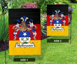 ScotsTee Shop Germans Hellmann Coat of Arms on Germany Flag Garden Flag/ House Flag