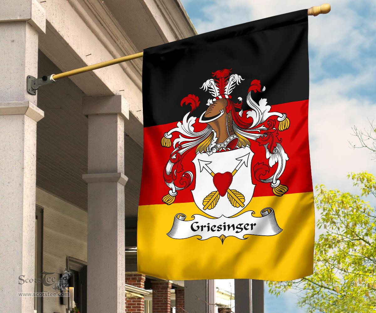 ScotsTee Shop Germans Griesinger Coat of Arms on Germany Flag Garden Flag/ House Flag
