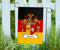 ScotsTee Shop Germans Harsch Coat of Arms on Germany Flag Garden Flag/ House Flag