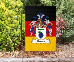ScotsTee Shop Germans Hanses Coat of Arms on Germany Flag Garden Flag/ House Flag