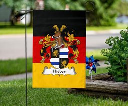 ScotsTee Shop Germans Hieber Coat of Arms on Germany Flag Garden Flag/ House Flag