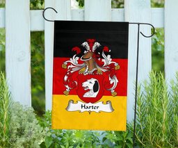 ScotsTee Shop Germans Harter Coat of Arms on Germany Flag Garden Flag/ House Flag