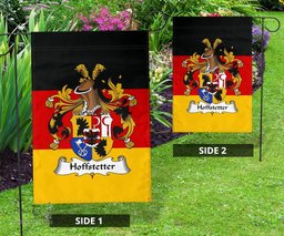 ScotsTee Shop Germans Hoffstetter Coat of Arms on Germany Flag Garden Flag/ House Flag