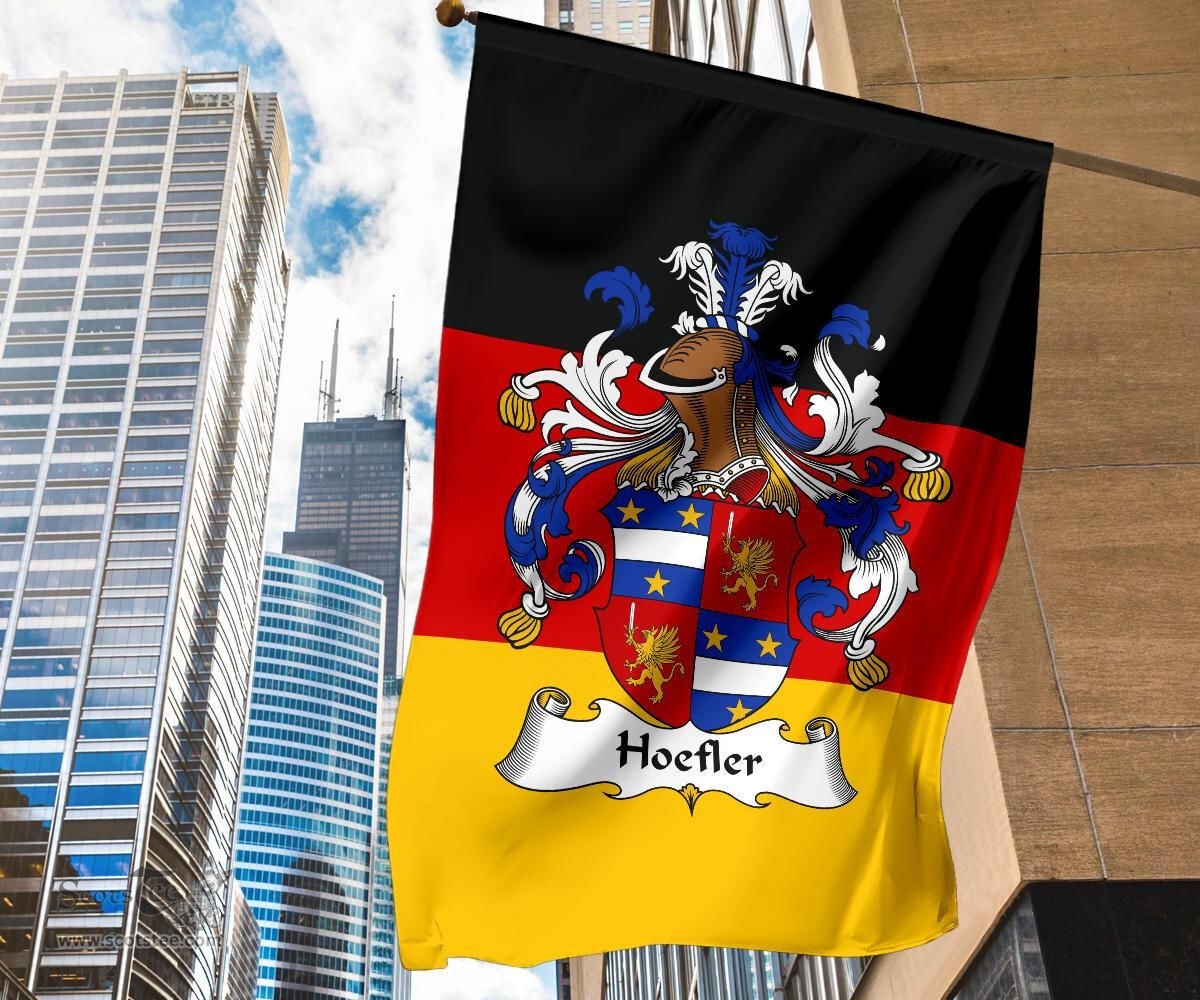 ScotsTee Shop Germans Hoefler Coat of Arms on Germany Flag Garden Flag/ House Flag