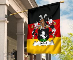 ScotsTee Shop Germans Jackel Coat of Arms on Germany Flag Garden Flag/ House Flag