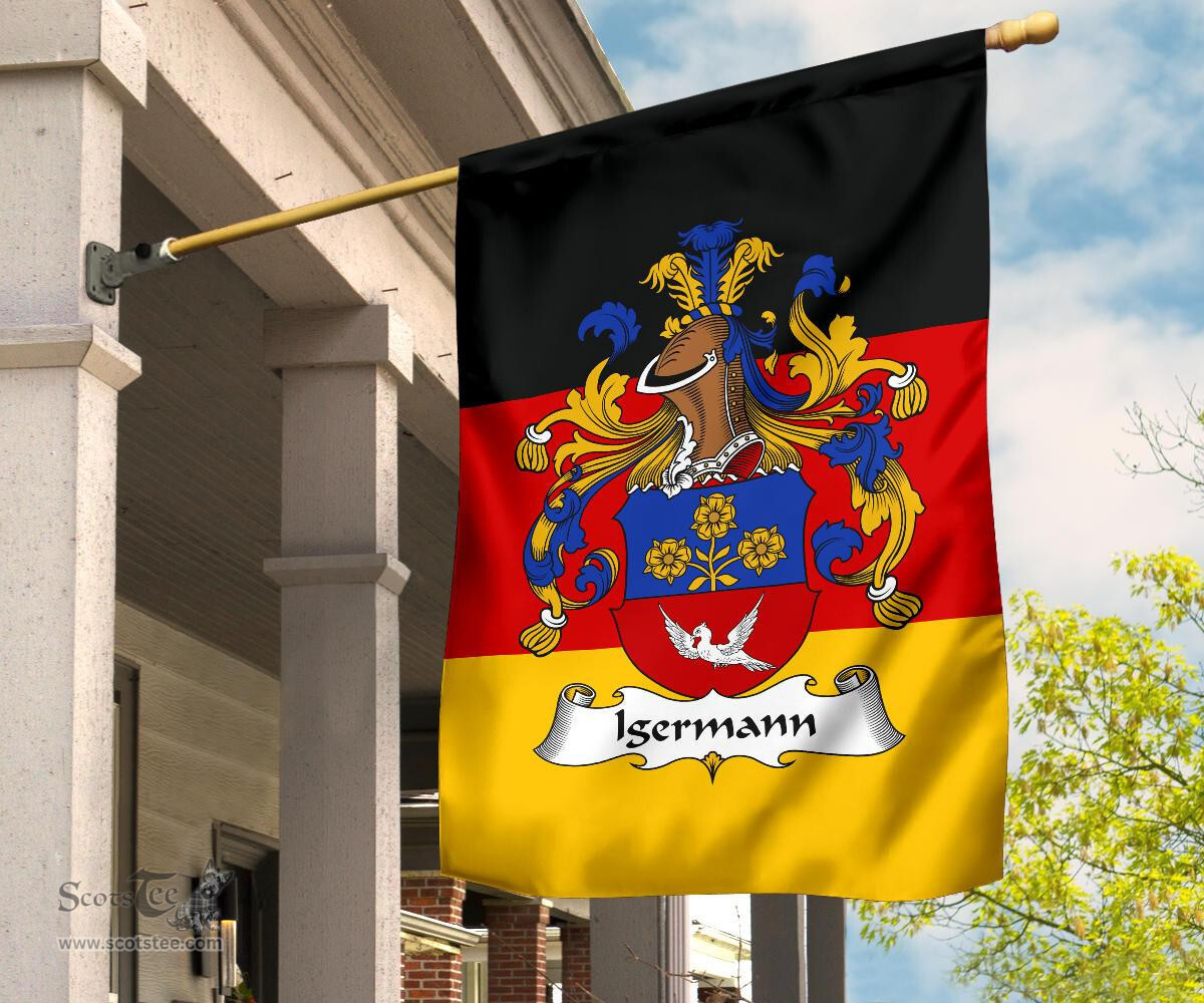 ScotsTee Shop Germans Ingermann Coat of Arms on Germany Flag Garden Flag/ House Flag