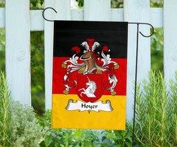 ScotsTee Shop Germans Hoyer Coat of Arms on Germany Flag Garden Flag/ House Flag