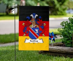 ScotsTee Shop Germans Kesling Coat of Arms on Germany Flag Garden Flag/ House Flag