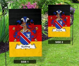 ScotsTee Shop Germans Kesling Coat of Arms on Germany Flag Garden Flag/ House Flag
