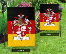 ScotsTee Shop Germans Hibler Coat of Arms on Germany Flag Garden Flag/ House Flag