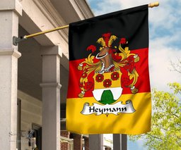 ScotsTee Shop Germans Heymann Coat of Arms on Germany Flag Garden Flag/ House Flag